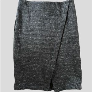 LOFT faux wrap gray PENCIL SKIRT- Like New! S